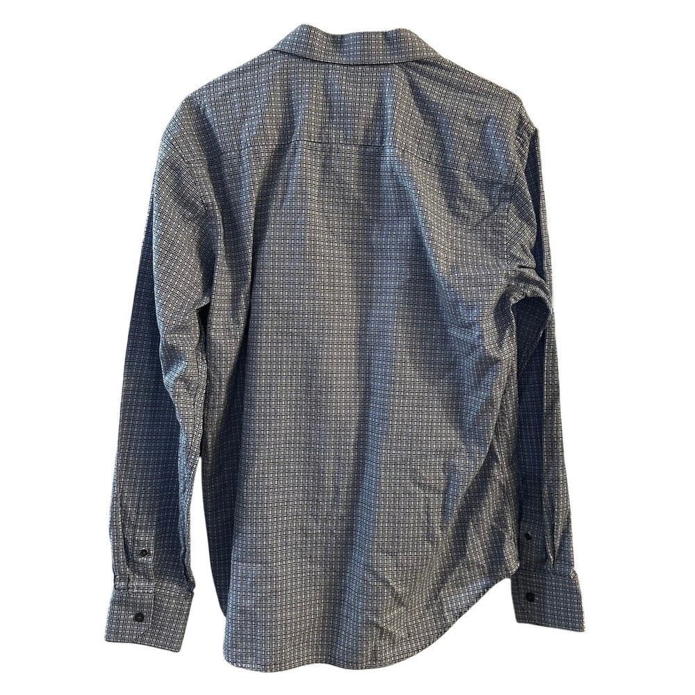 Bugatchi Shaped Fit Button-Down Shirt Men's Large Blue Geometric Tile Cotton - Picture 7 of 8